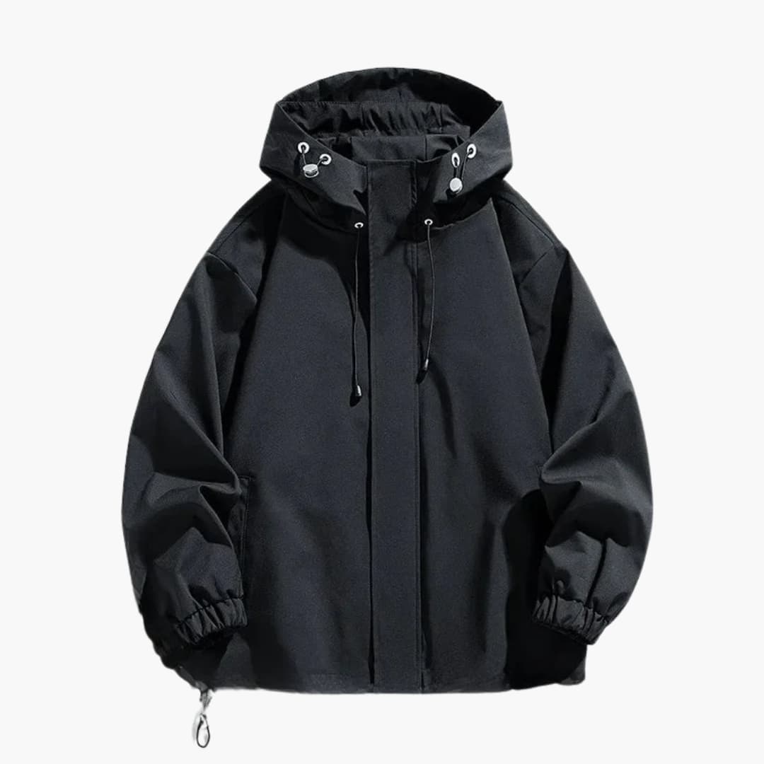 Herren Kapuzenjacke mit Reißverschluss und elastischem Saum