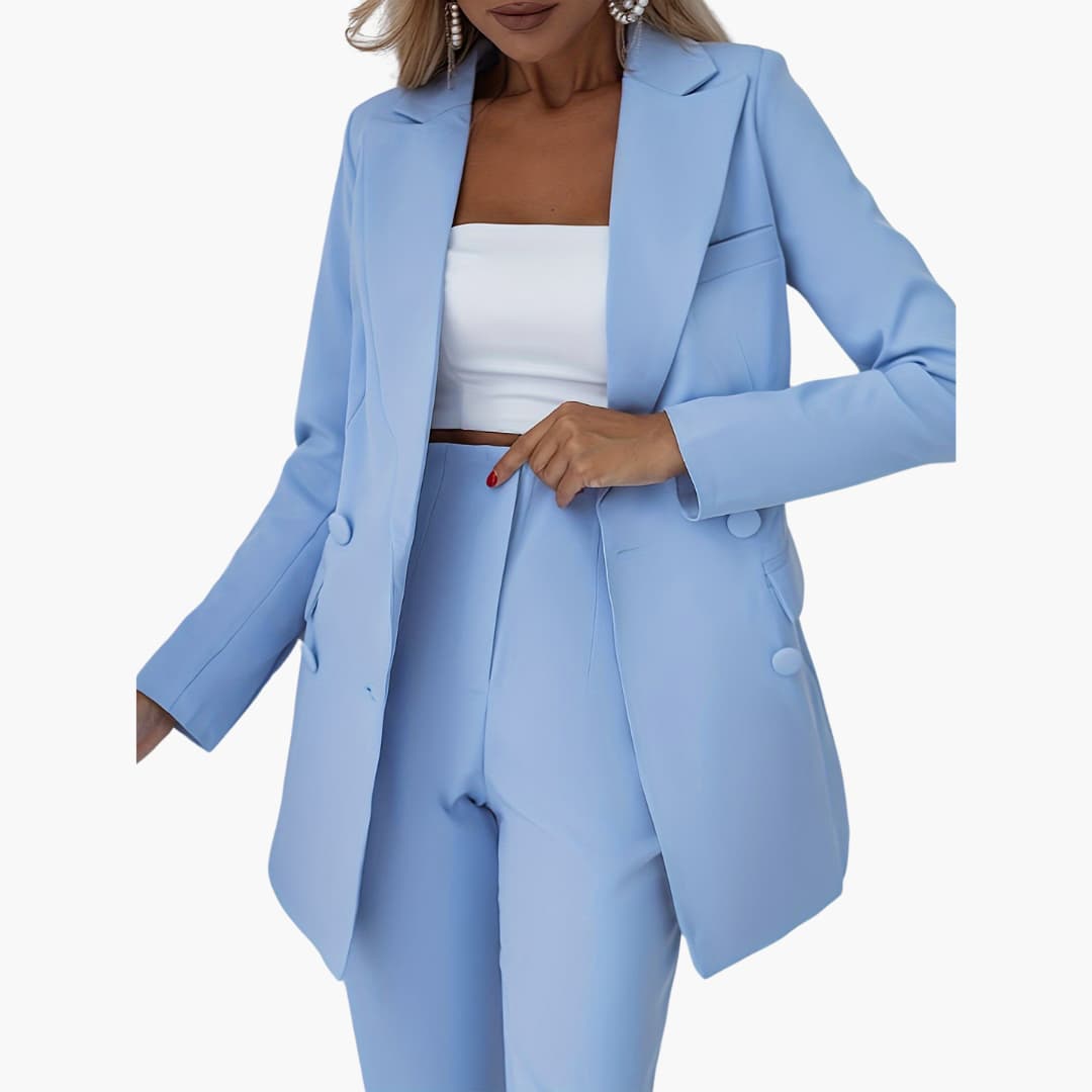 Damen-Zweiteiler mit Blazer und schmal geschnittener Hose