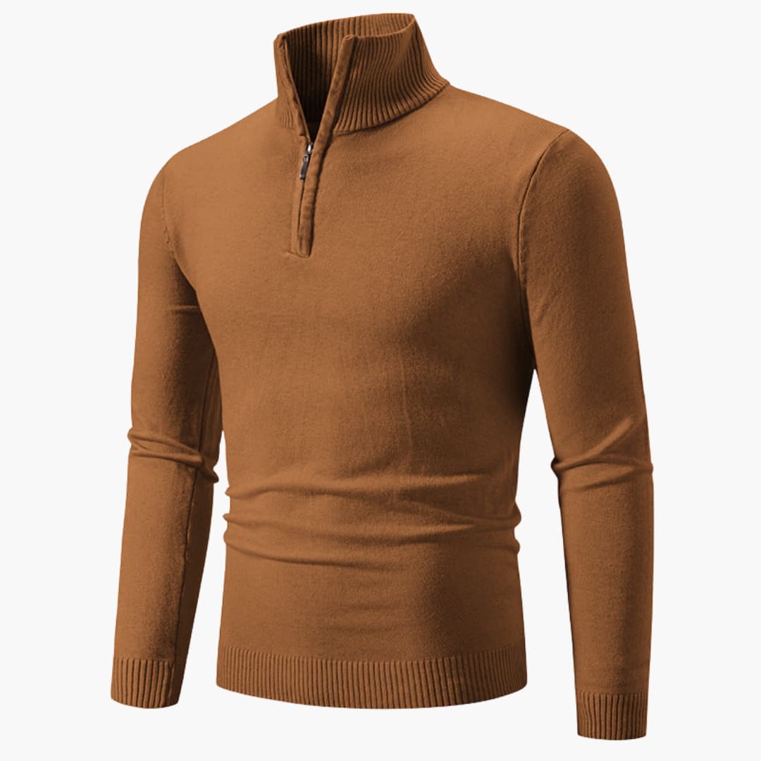 Herrenpullover mit Reißverschluss am Ausschnitt