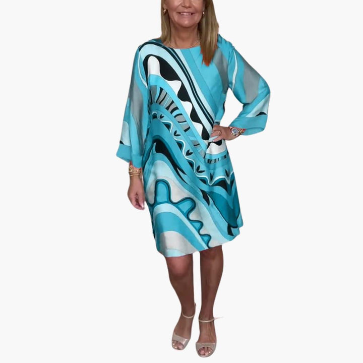 Elegantes bedrucktes Midikleid für Damen - SchmiedeMode