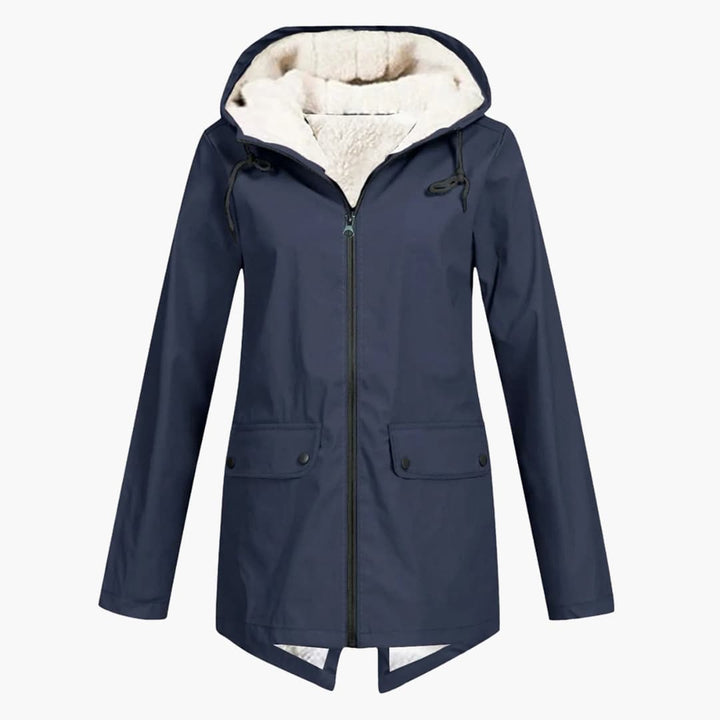 Wasserabweisender Trenchcoat mit Kapuze für Damen