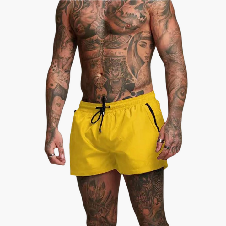 Herren schnelltrocknende Shorts mit elastischem Bund und Reißverschluss