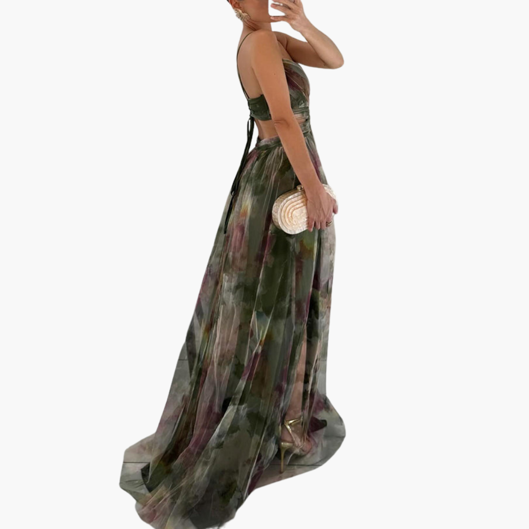 Elegantes Maxikleid für Damen mit - floralem Muster Glamourös