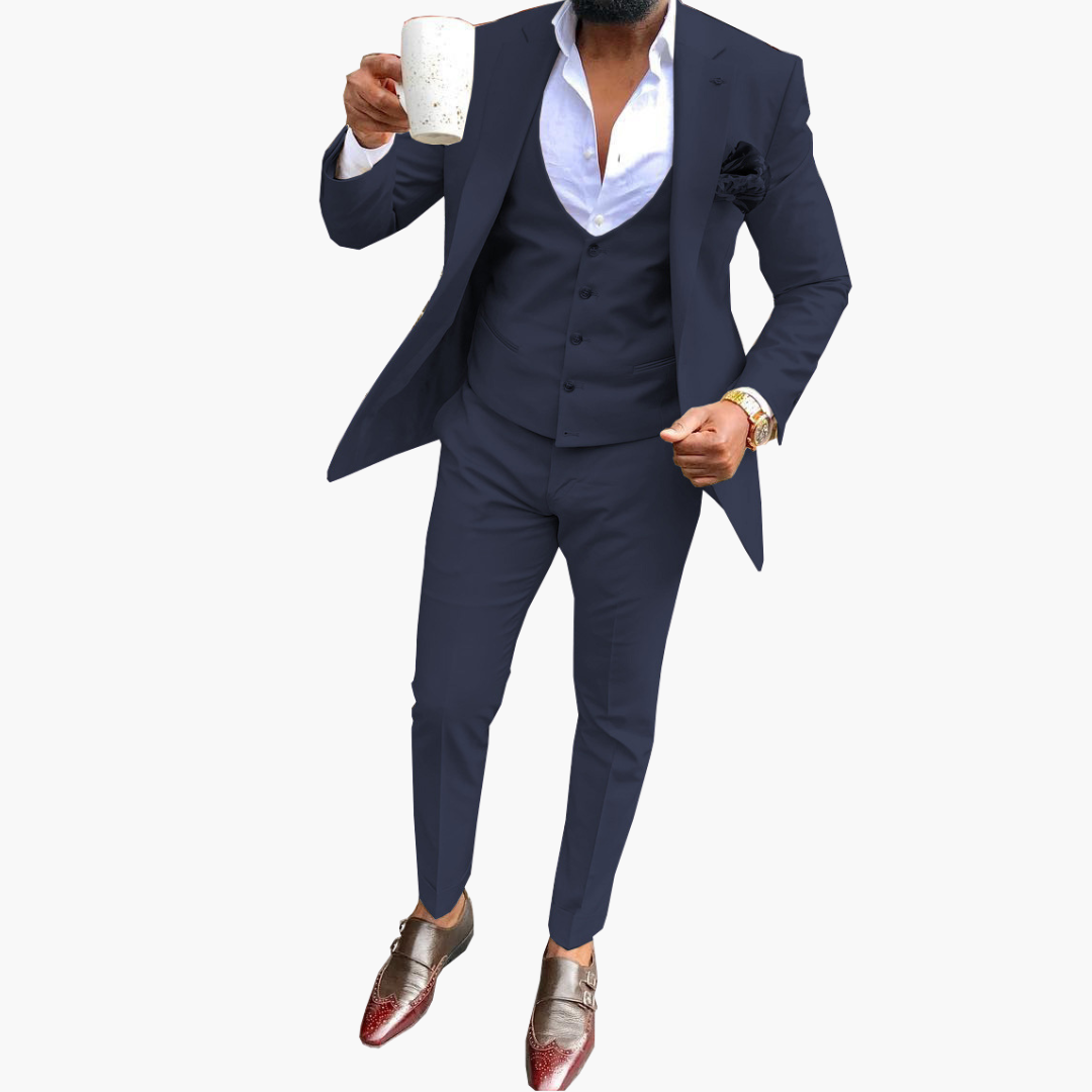 Herren Anzugset mit Weste und atmungsaktivem Blazer