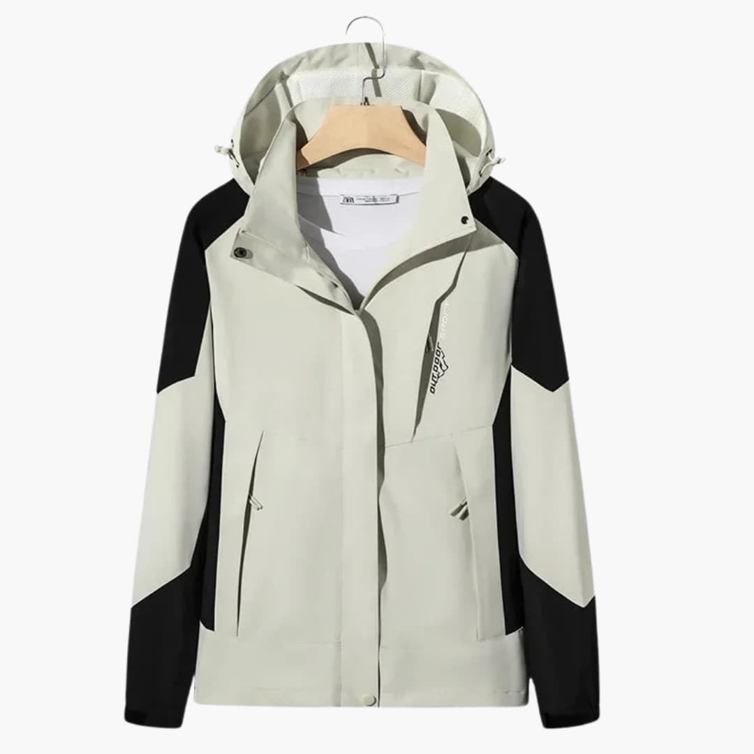Unisex Skijacke mit Kapuze und Reißverschluss