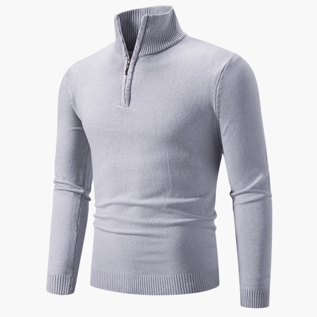 Herrenpullover mit Reißverschluss am Ausschnitt