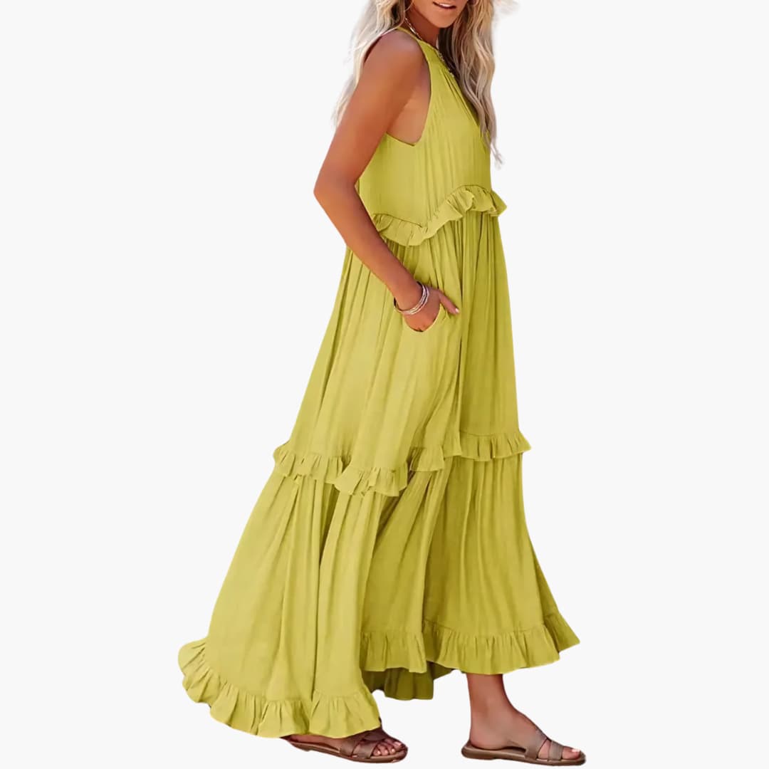 Maxikleid Stufen - Rüschenkleid für Damen, elegant & luftig