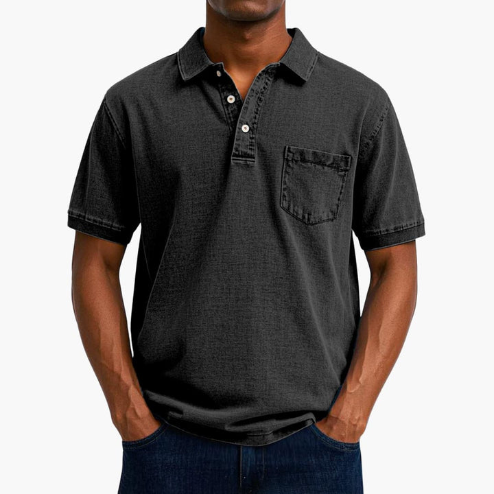 Poloshirt Klassisches - Kurzarmshirt für Herren mit Tasche