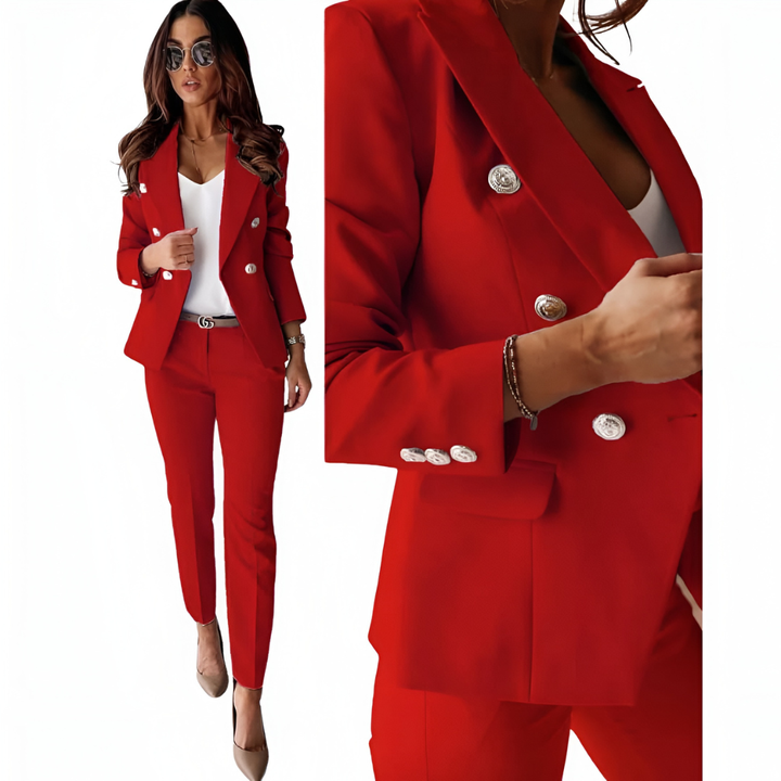 Damen-Anzug-Set mit Blazer und gerader Hose