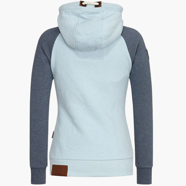 Damen Kapuzenjacke mit Reißverschluss und langen Ärmeln