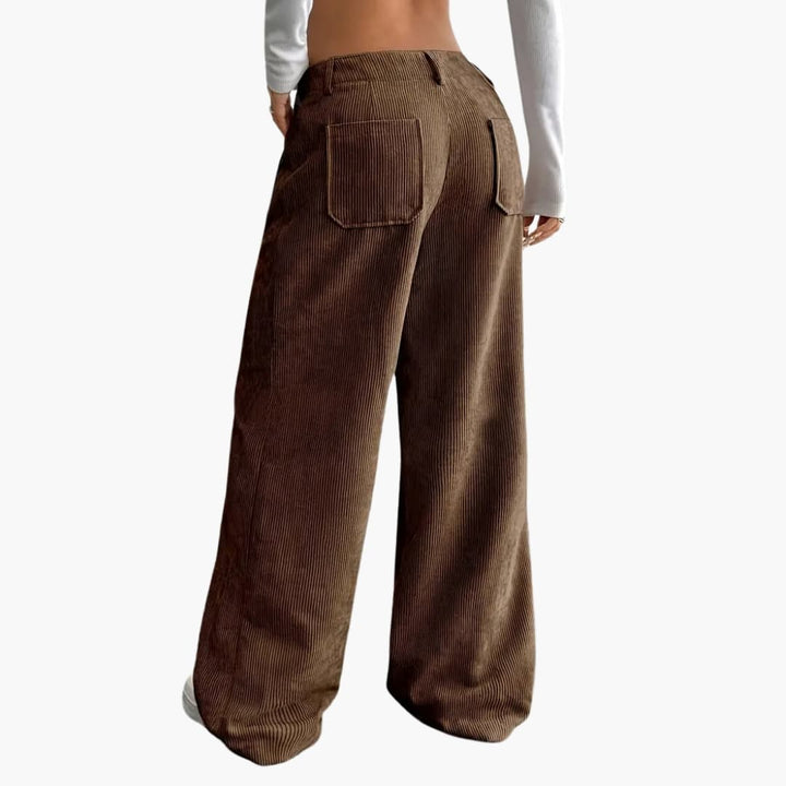 Damen Cordhose mit hoher Taille und Taschen