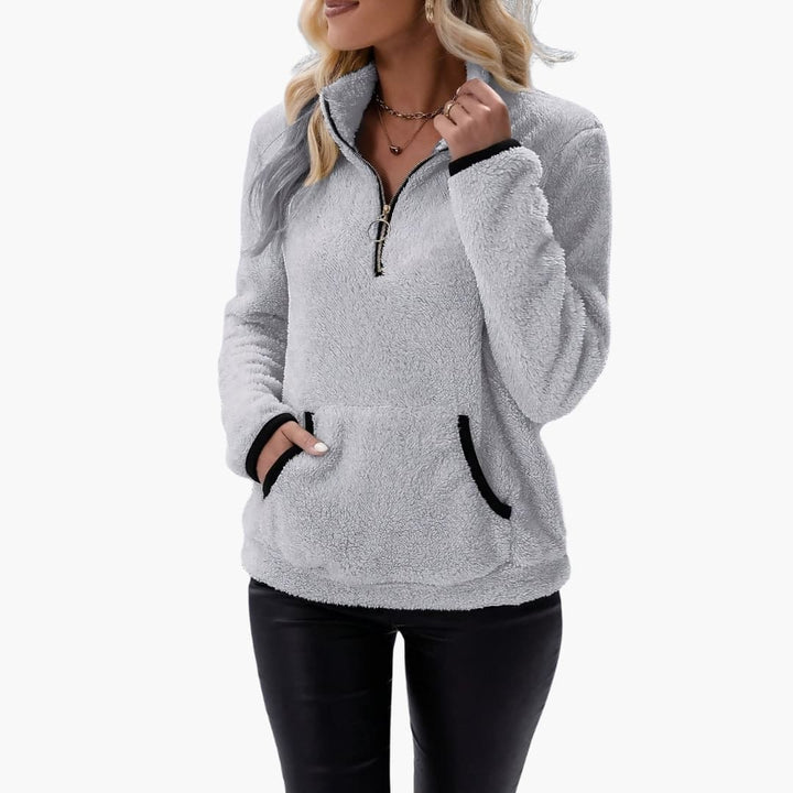Damen Fleece Pullover mit Halbzip