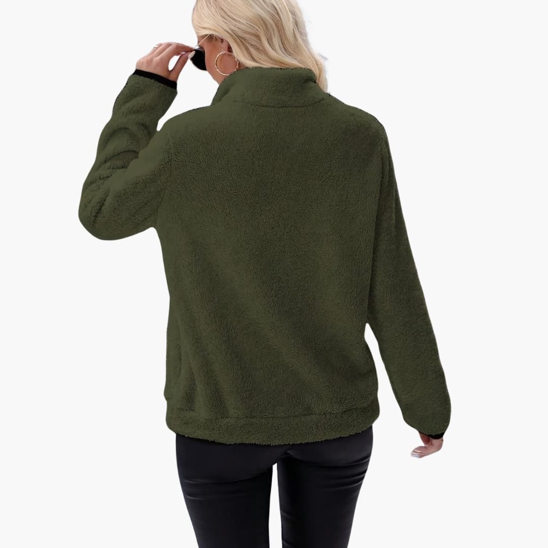 Damen Fleece Pullover mit Halbzip