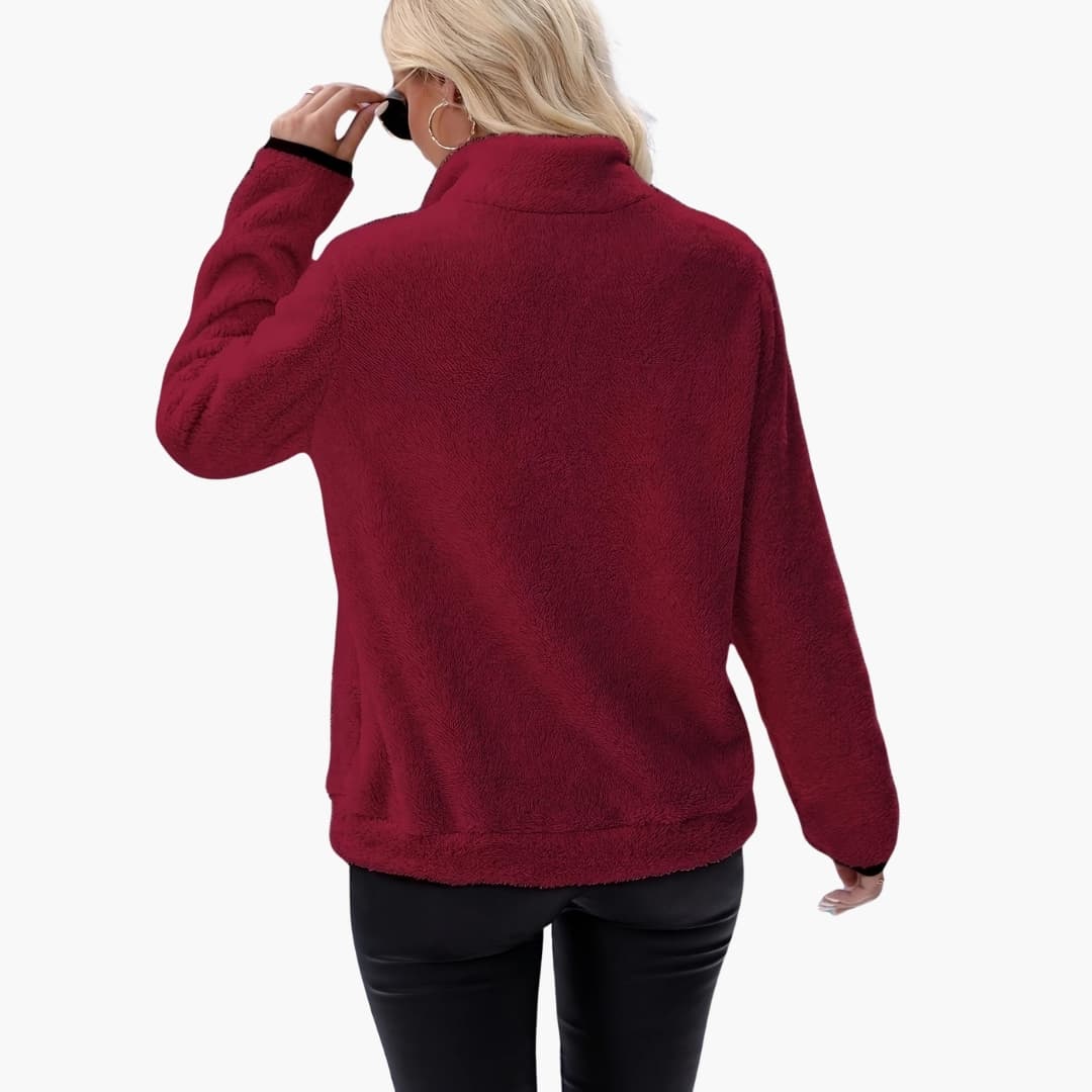 Damen Fleece Pullover mit Halbzip