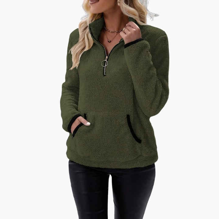 Damen Fleecepullover mit Halbzipp