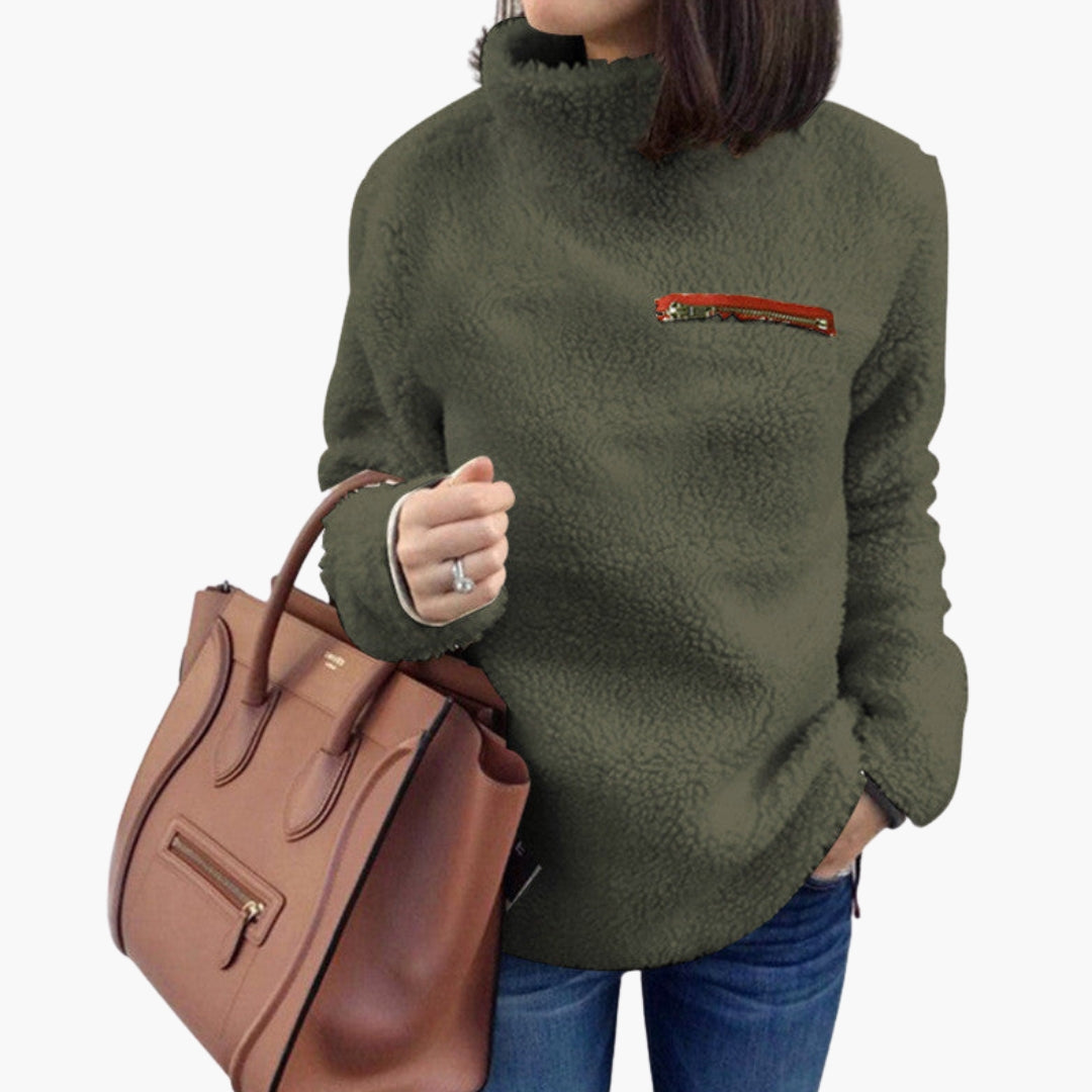 Damen Fleecepullover mit hohem Kragen