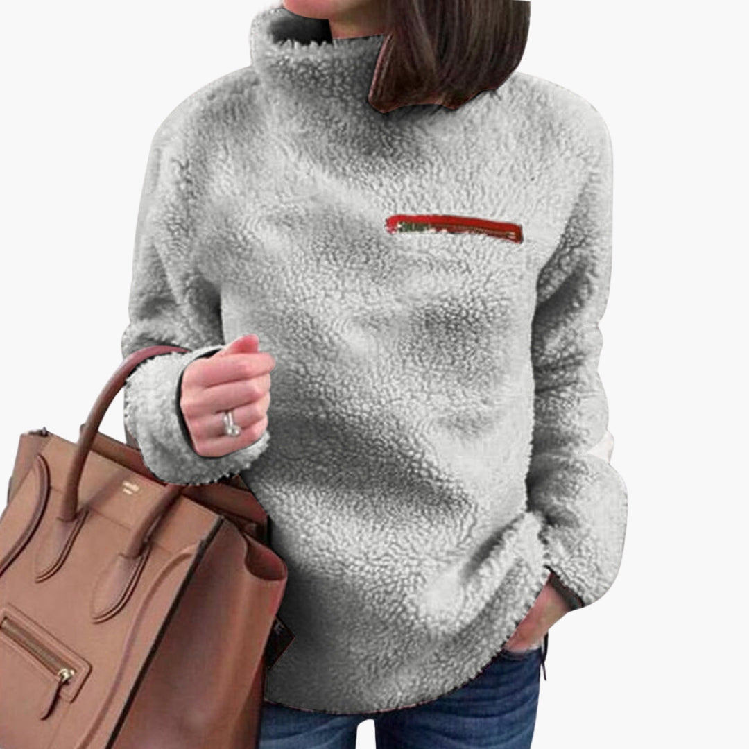 Damen Fleecepullover mit hohem Kragen
