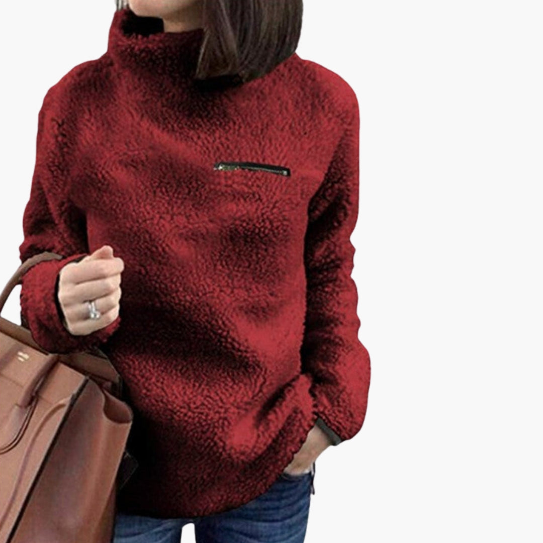 Damen Fleecepullover mit hohem Kragen