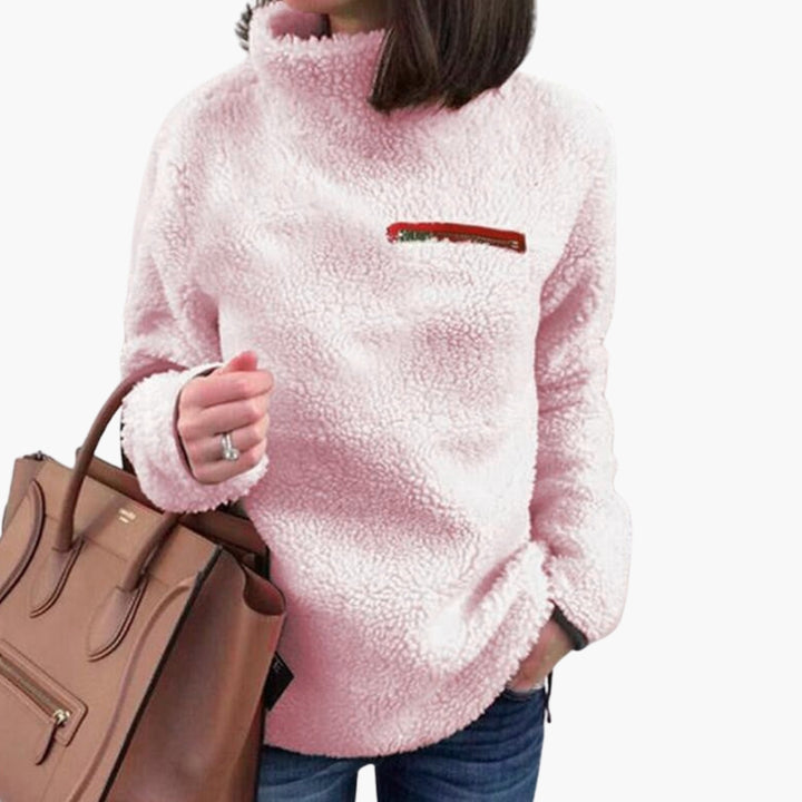 Damen Fleecepullover mit hohem Kragen