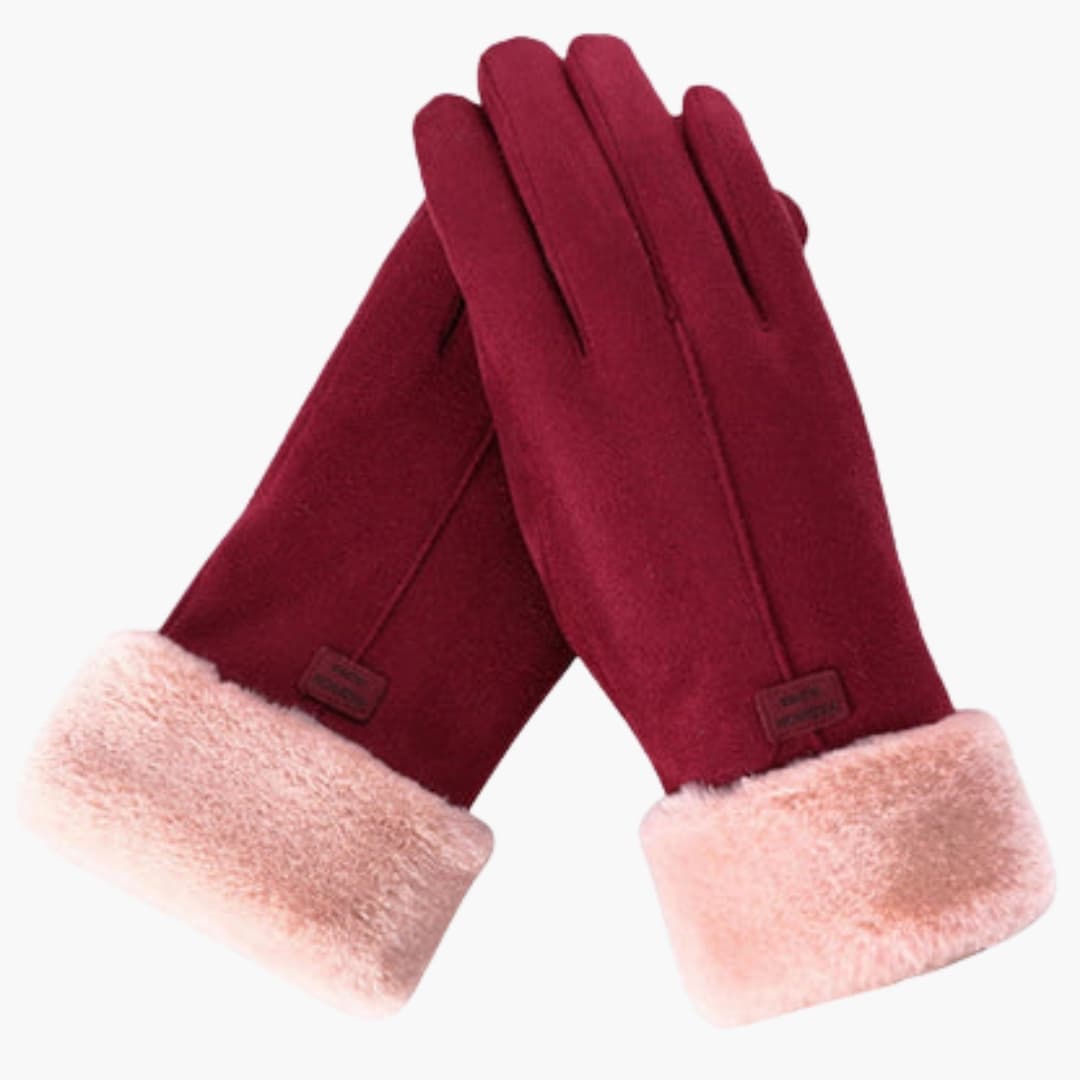Damen Handschuhe mit Steppoberfläche und Umschlagbündchen