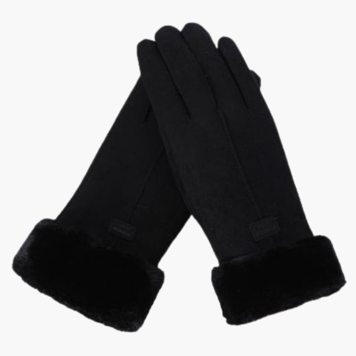 Damen Handschuhe mit Steppoberfläche und Umschlagbündchen