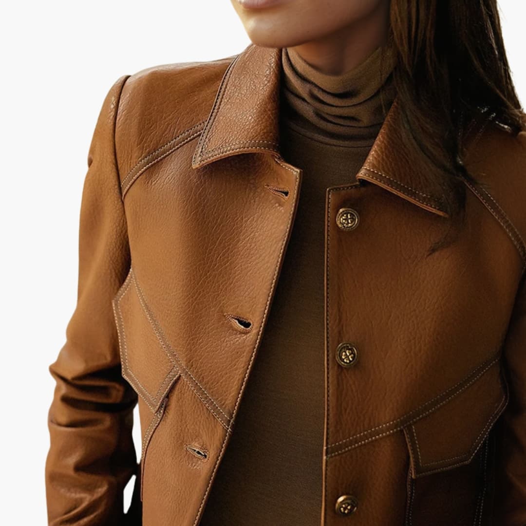 Damen Jacke Braun mit langen Ärmeln