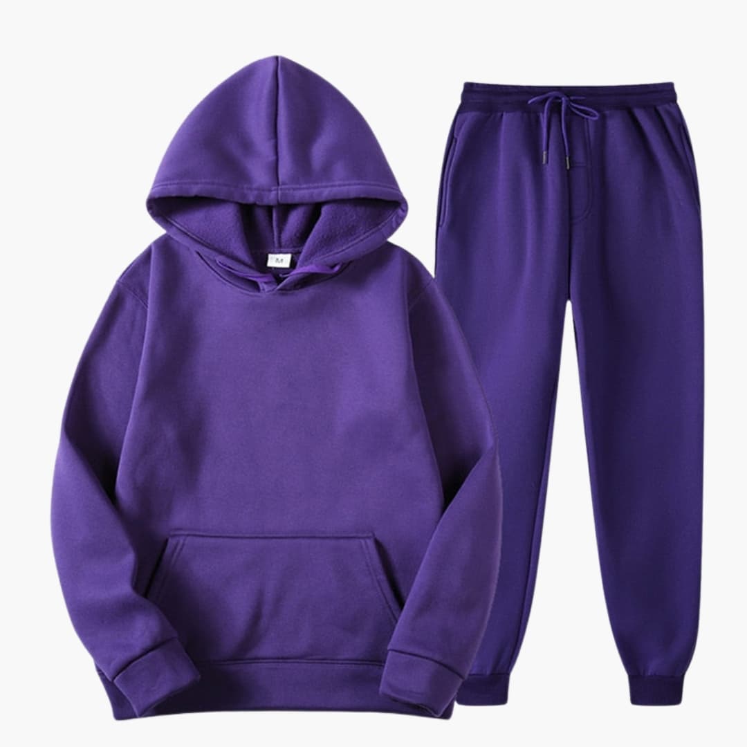 Damen Jogging Set mit Rundhalsausschnitt und Rippbund
