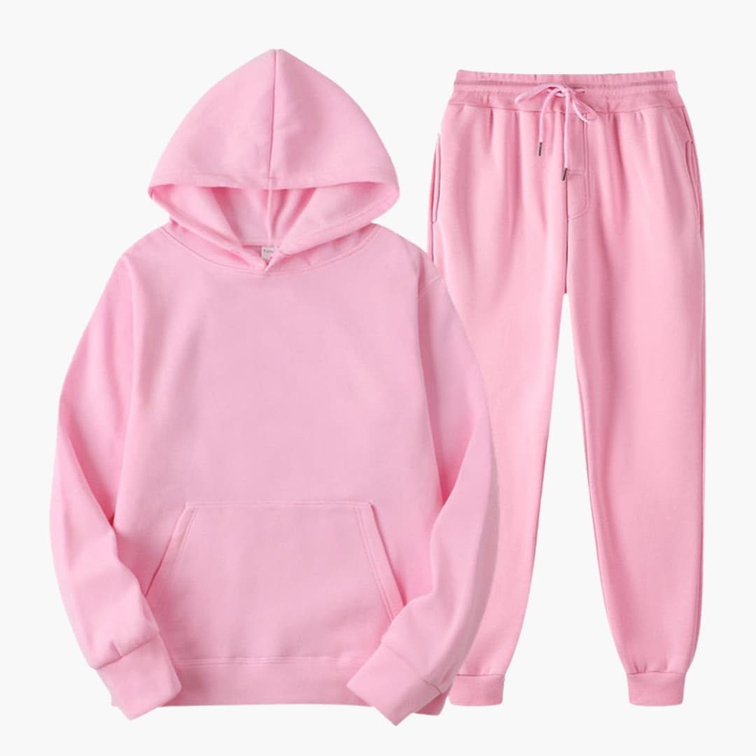 Damen Jogging Set mit Rundhalsausschnitt und Rippbund