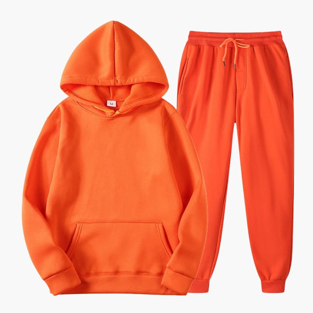 Damen Jogging Set mit Rundhalsausschnitt und Rippbund