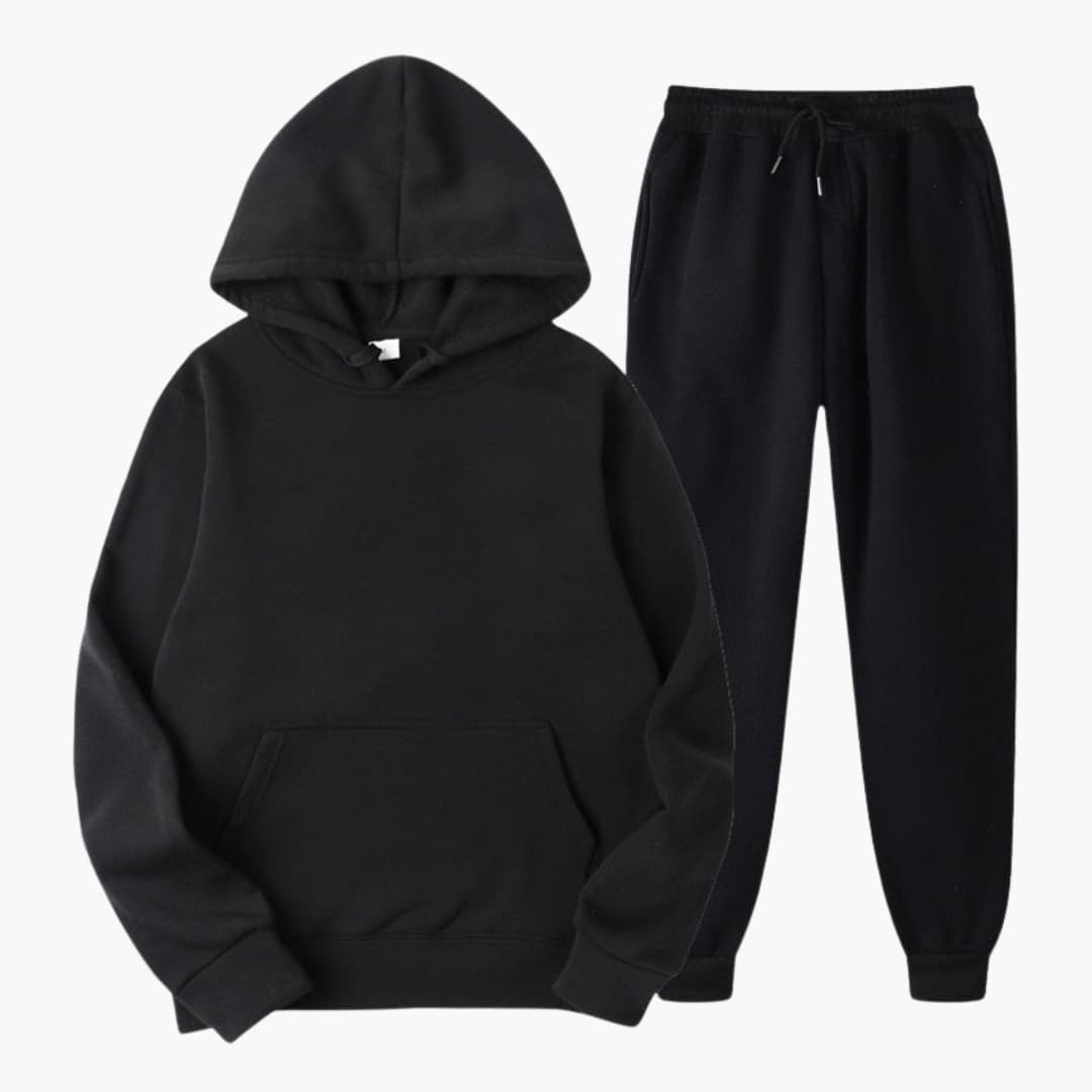Damen Jogging Set mit Rundhalsausschnitt und Rippbund