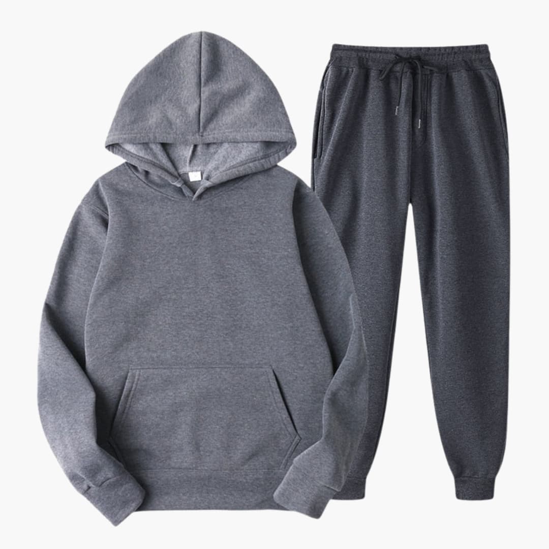 Damen Jogging Set mit Rundhalsausschnitt und Rippbund