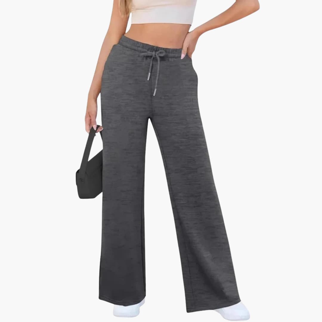 Damen Jogginghosen mit Kordelzugbund und weitem Bein