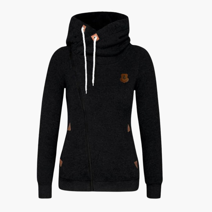 Damen Kapuzenjacke mit Reißverschluss und Kordelkapuze