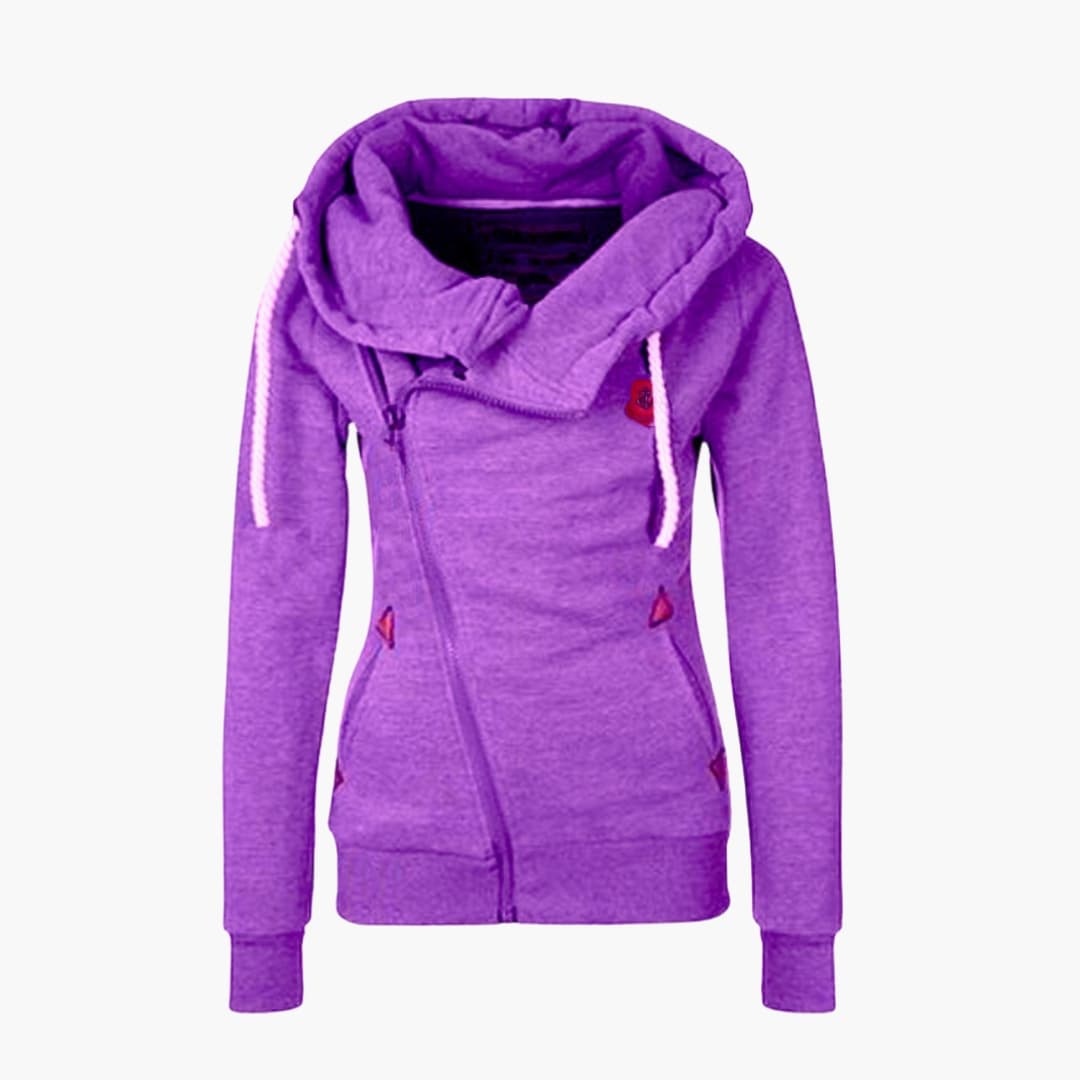 Damen Kapuzenjacke mit Reißverschluss und Kordelkapuze