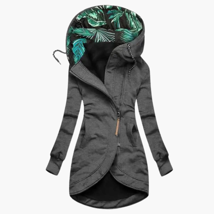 Damen Kapuzenjacke mit asymmetrischem Reißverschluss und Fronttaschen