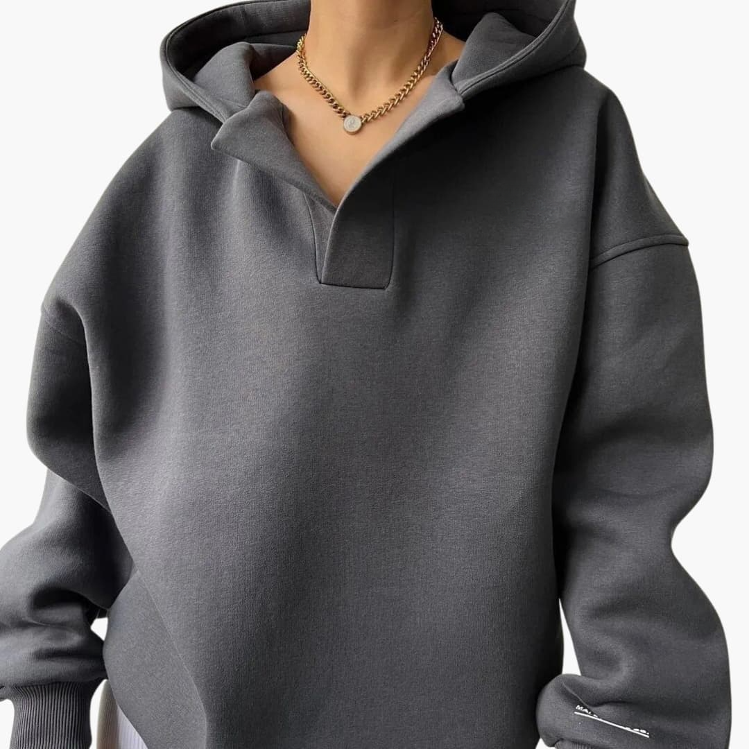 Damen Kapuzenpullover mit Kapuze und überschnittenen Schultern