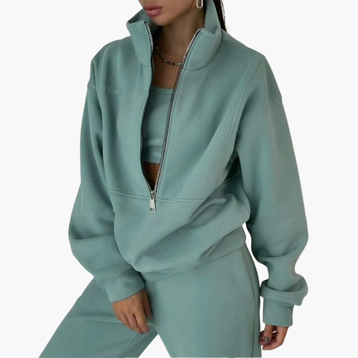 Damen Lounge Set mit Half Zip Sweatshirt