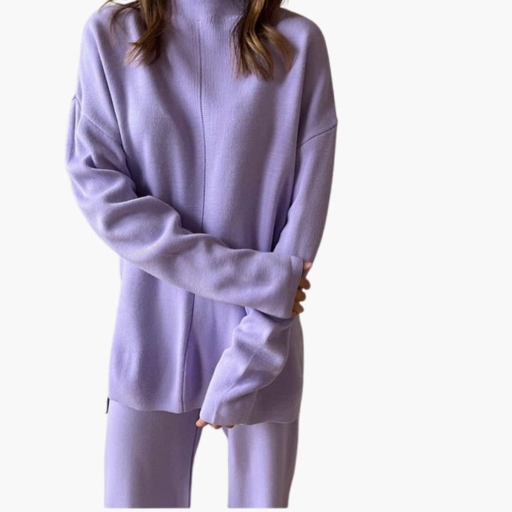 Damen Loungewear Set mit Pullover und weitem Bein Hosen
