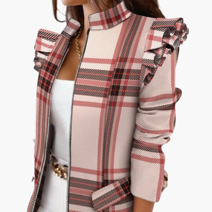 Damen Muster Jacke mit Reißverschluss