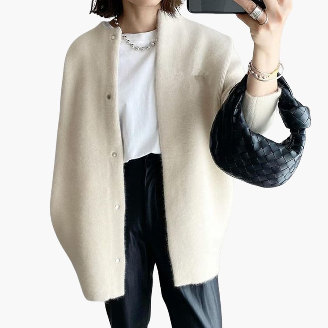 Damen Oversize Strickjacke mit langen Ärmeln