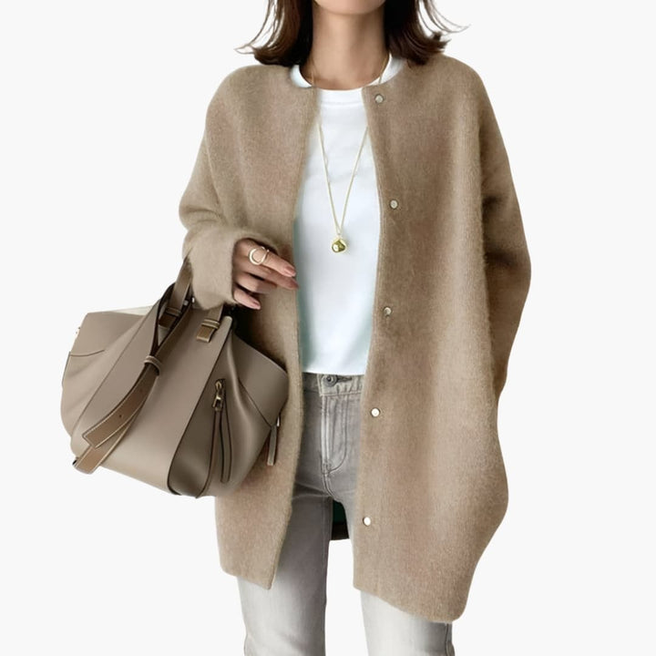Damen Oversize Strickjacke mit langen Ärmeln