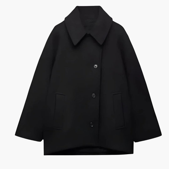 Damen Oversize Mantel mit Reverskragen und Knopfverschluss