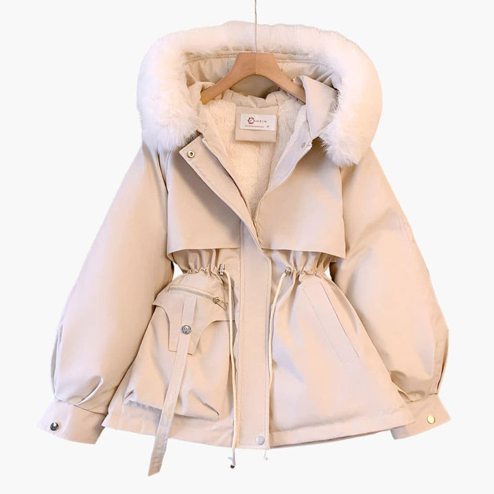 Damen Parka mit Kapuze und Taillenzug