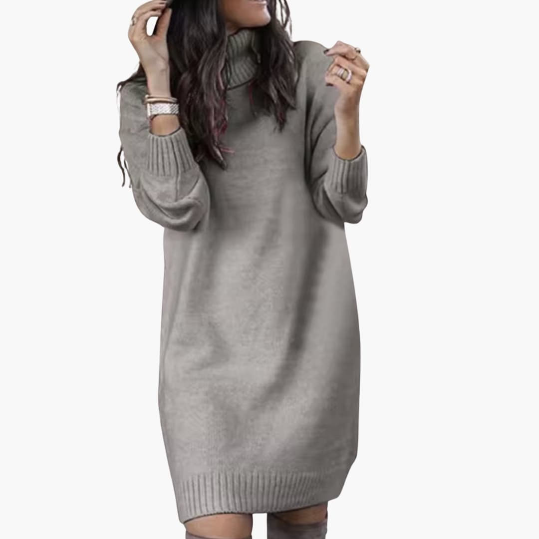 Damen Pulloverkleid mit Rollkragen