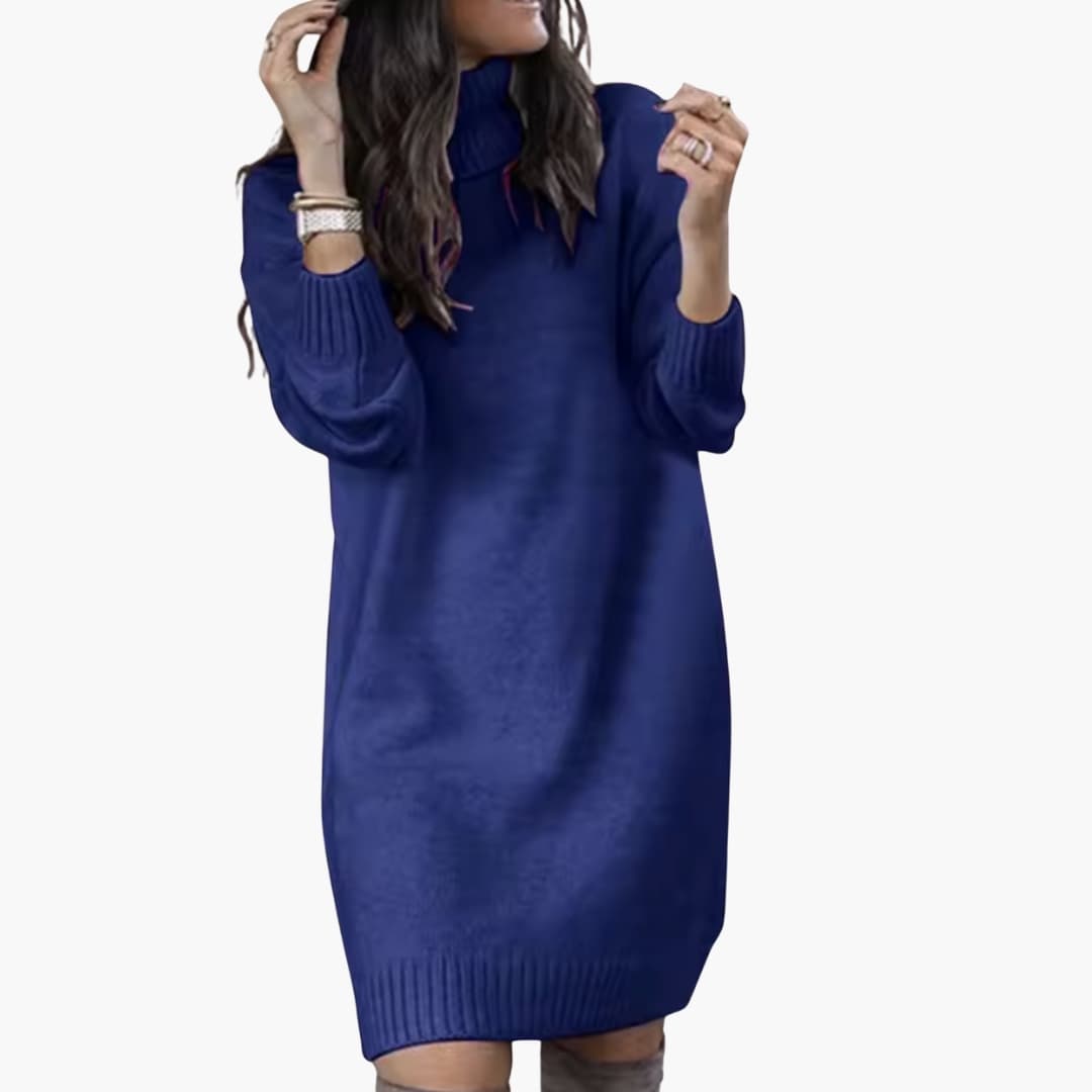 Damen Pulloverkleid mit Rollkragen