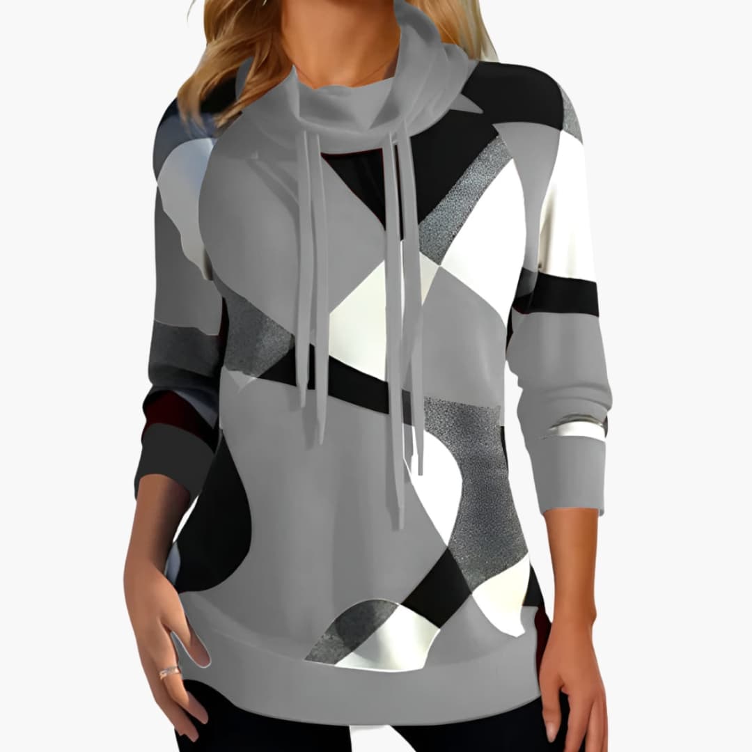Damen Pullover mit Kordelkragen
