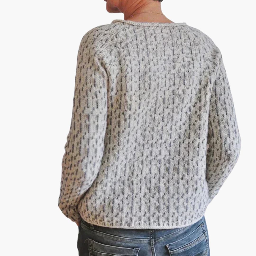 Damen Pullover mit Rundhals und Streifenmuster