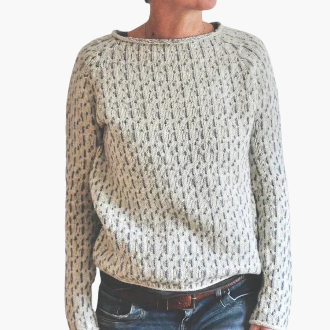 Damen Pullover mit Rundhals und Streifenmuster