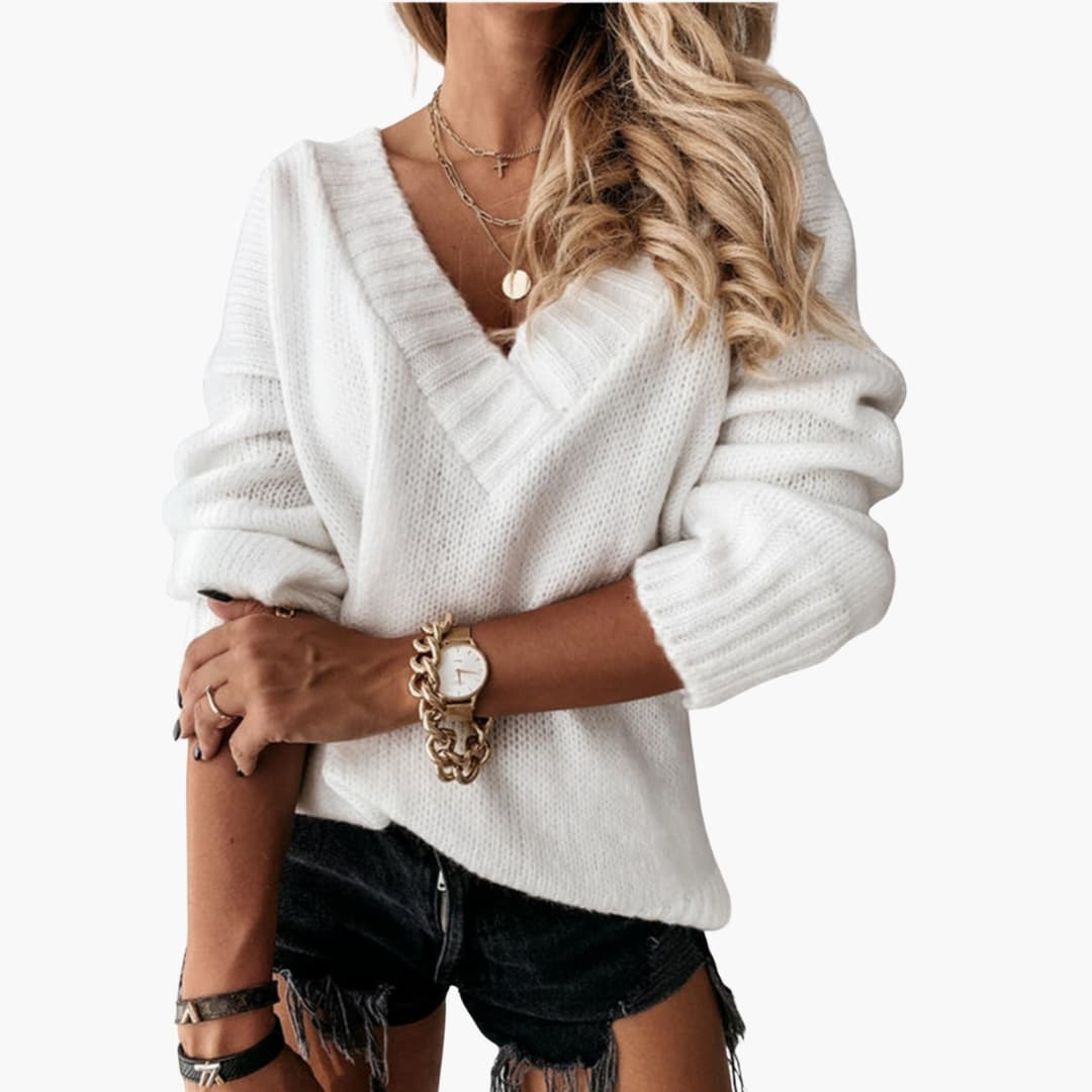 Damen Pullover mit V-Ausschnitt