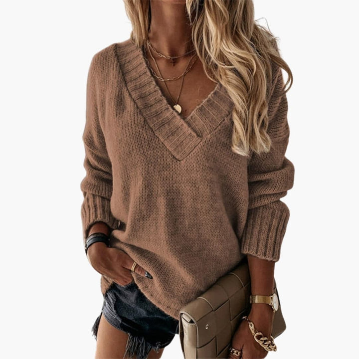 Damen Pullover mit V-Ausschnitt